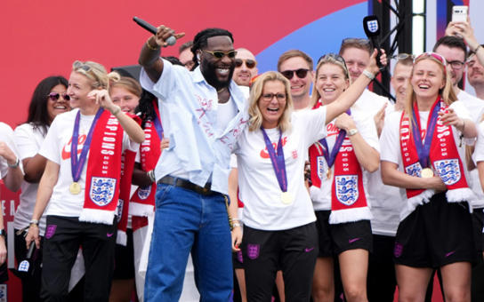 Burna Boy Wows Sarina Wiegman At Euros Victory Parade