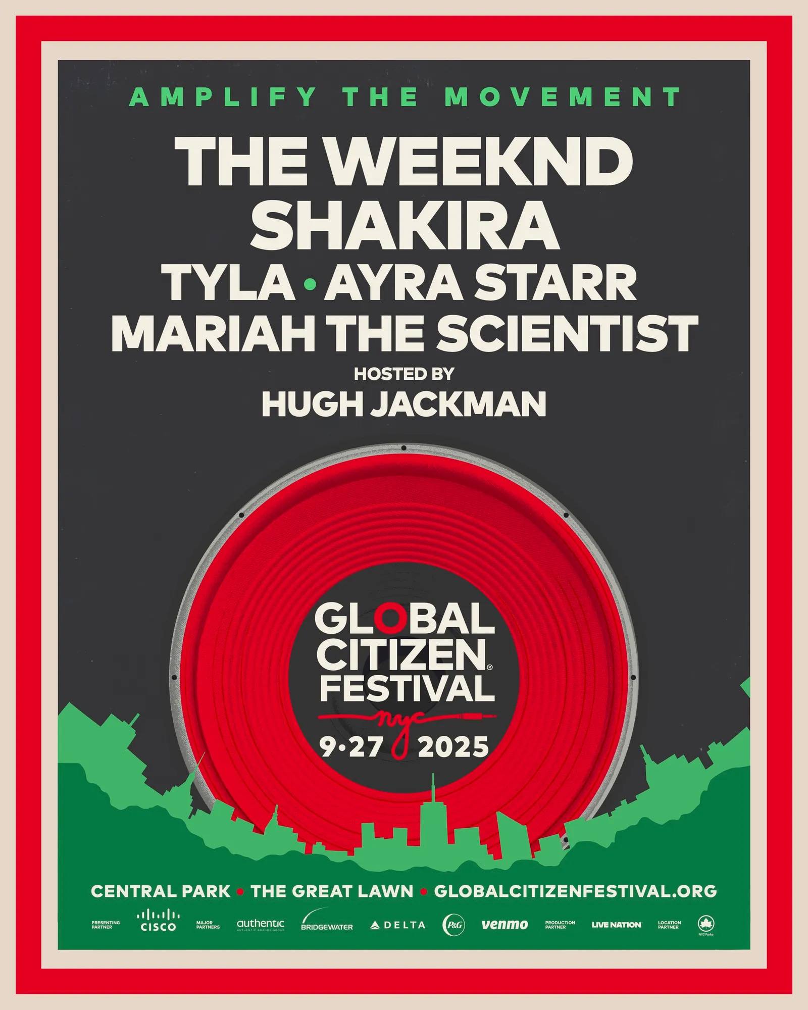 The Weeknd And Shakira To Headline Global Citizen Festival 2025