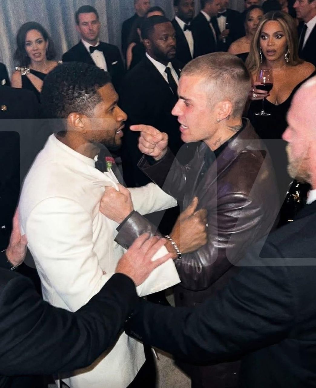 Heated Altercation Between Usher And Justin Bieber Breaks Out At Beyoncé and Jay-Z’s Oscar Afterparty