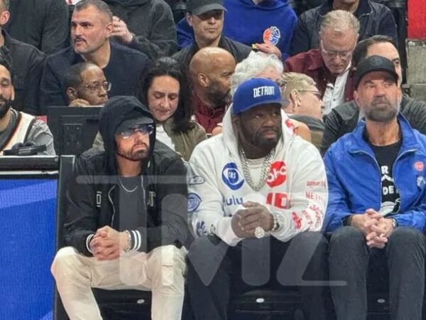 Eminem Brings Fellow Rapper 50 Cent To Pistons game