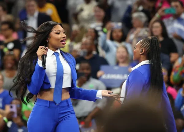 Megan Thee Stallion Stuns At Victoria’s Secret Fashion Show With Plunging Neckline & Angel Wings