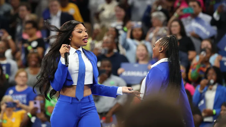Megan Thee Stallion Stuns At Victoria’s Secret Fashion Show With Plunging Neckline & Angel Wings